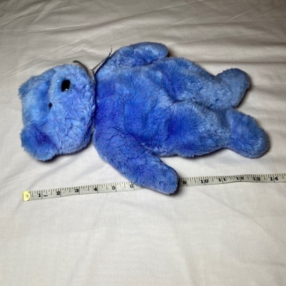 BEANIE‎ Buddie blue plush bear w/silver Ribbon- NO TAGS - Picture 7 of 7